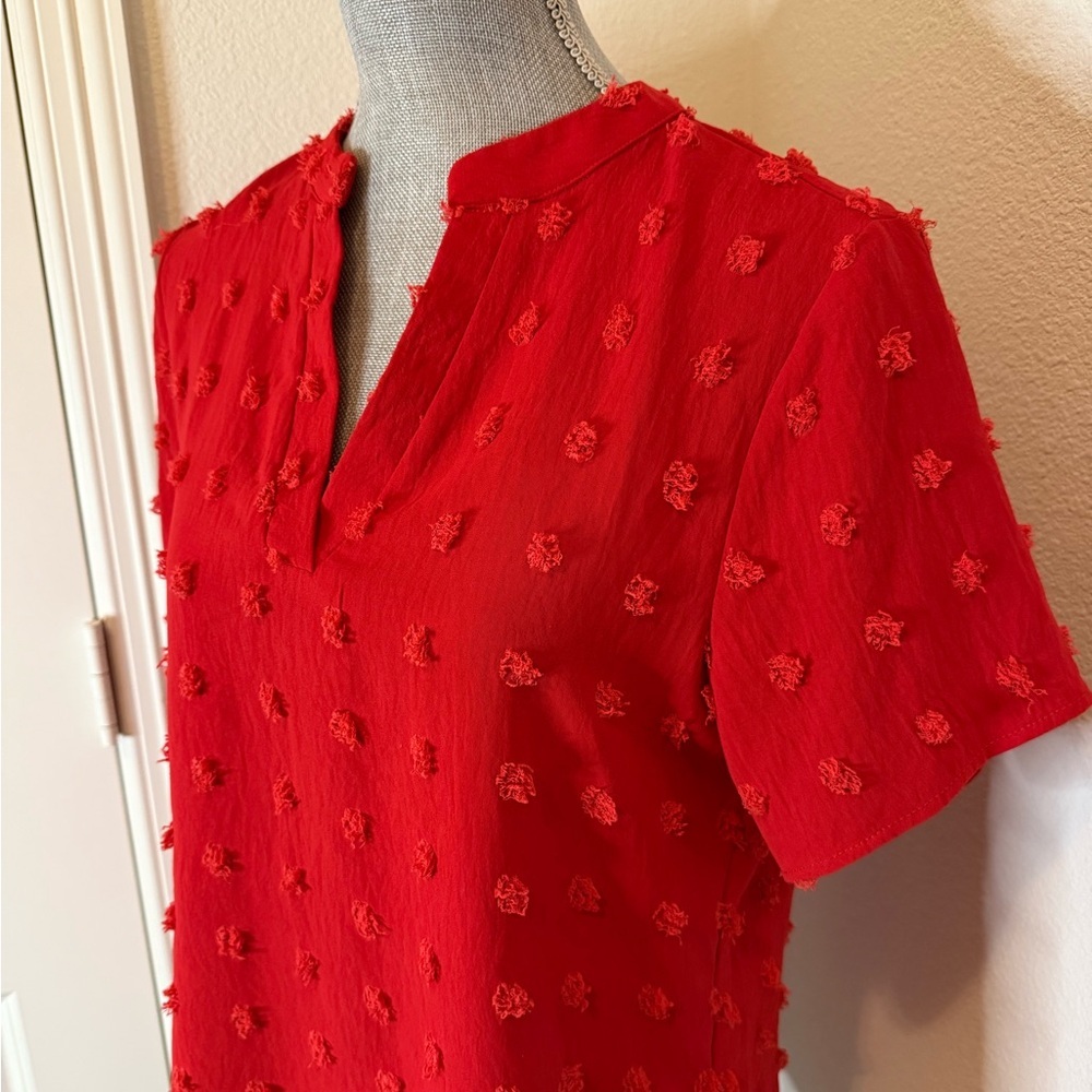 Blooming Jelly Red Women's Polka Dot Top | M - Picture 5 of 11